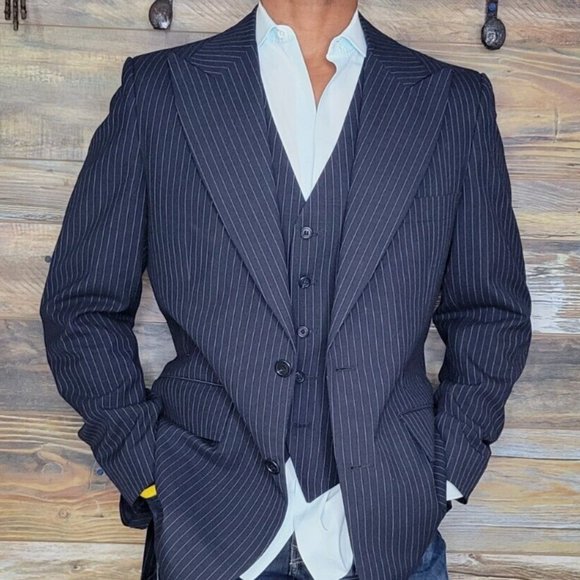 Givenchy Pattern Suit Givenchy | Suits & Blazers | Vintage Givenchy Paris 3piece Wool Striped ...